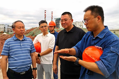 金沙澳门(中国)唯一官方网站股份公司党委书记廖廷君一行到10万吨/年绿色精细化学品项目建设现场调研指导工作